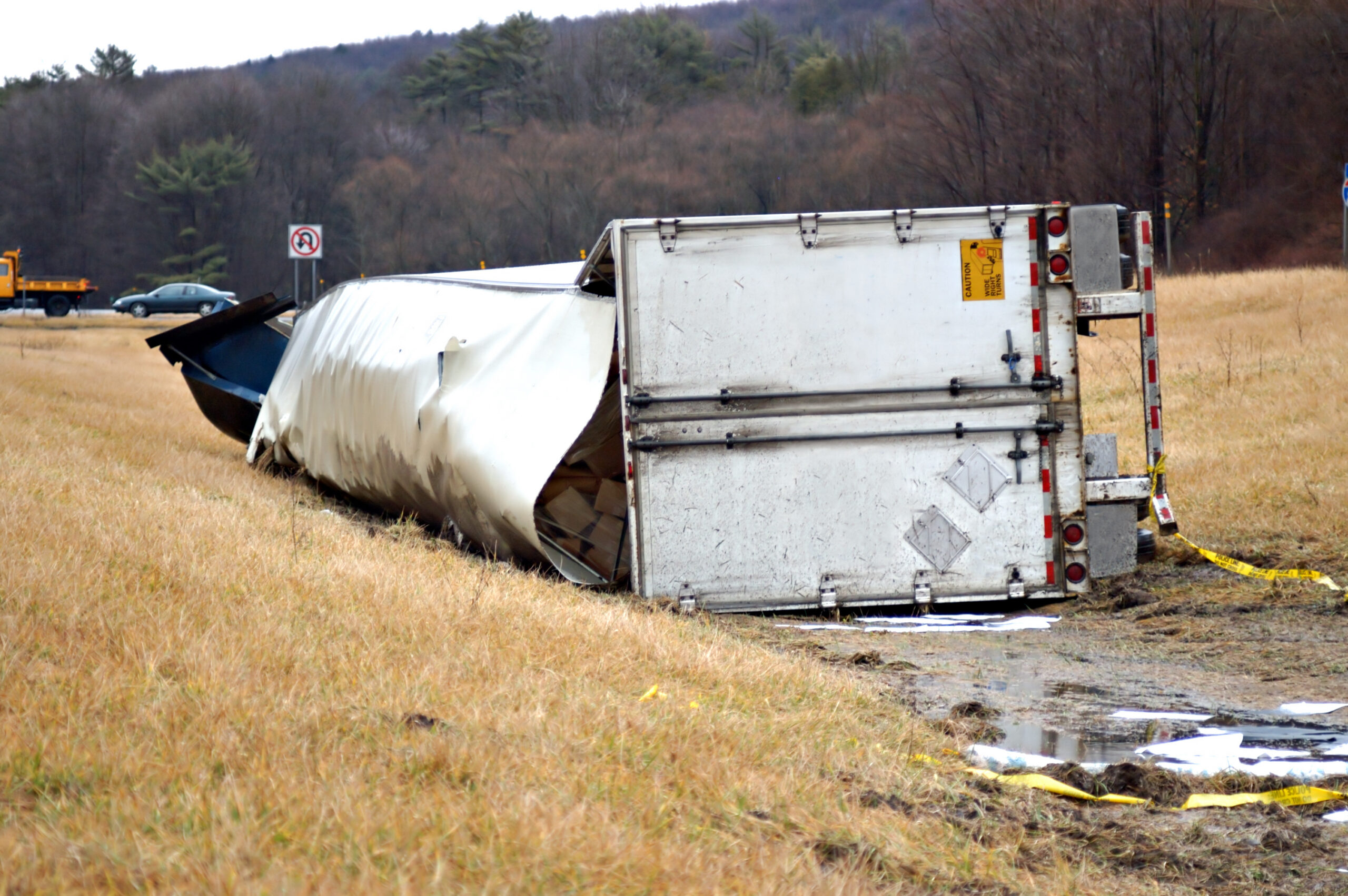 Tractor-trailer crash on I-64 East near Old Stage Road in James City County Virginia